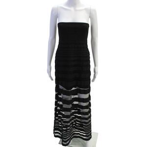 Alexis Womens Striped Midi Dress Black Size M